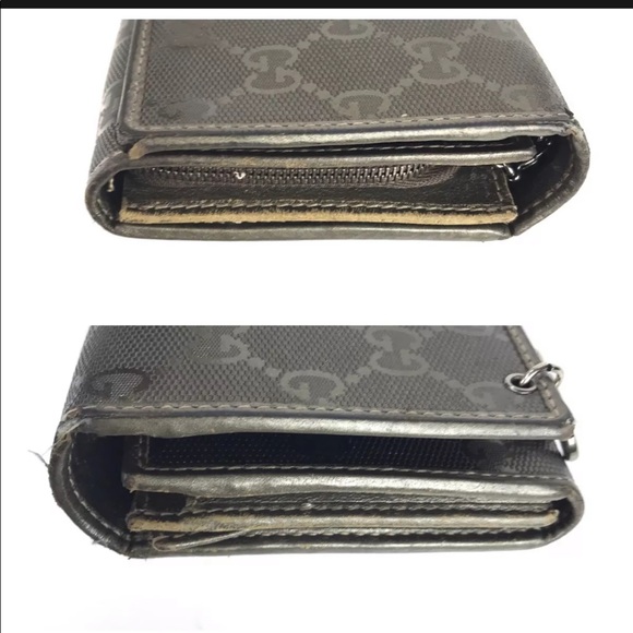 ❌SOLD❌ Gucci Dark Gray Wallet With Chain Strap! - Picture 8 of 13